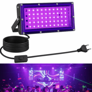 Foco Tacho Luz LED Negra Ultra Violeta / 50w / Plug a 220V