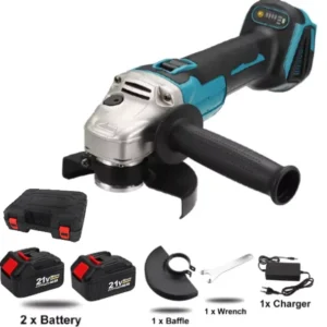 Amoladora Inalámbrica Con 2 Baterías 21V + Maletín / Motor Brushless (Sin Escobillas)