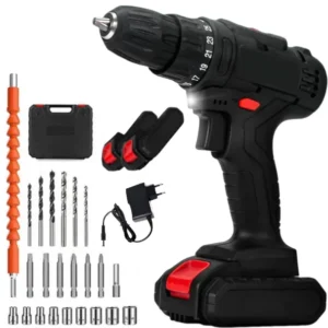 Taladro Atornillador Inalámbrico Con 2 Baterías 21V Con Linterna + Maletín + Accesorios