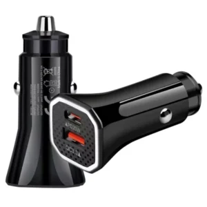 Cargador USB De Auto USB Fast CHARGE QC3.0 + Puerto Tipo-C PD 20W