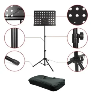 Atril Soporte Para Partituras Con Apoyo Y Agarre 139cm / Con Bolso Para Transportarlo