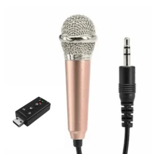 Mini Micrófono 3.5mm / 6cm x 2cm + Tarjeta De Sonido Externa USB