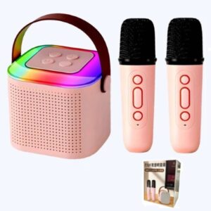 Parlante Bluetooth Karaoke Con 2 Micrófonos Y1 / Luces Led RGB / MicroSD / AUX 3.5MM