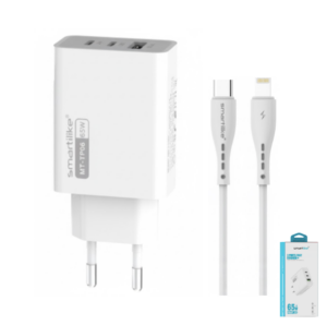 Cargador De Pared SmartiLike 65W Triple Puerto PD + 2 USB  + Cable PD Para iPhone Lightning / MT-TP06