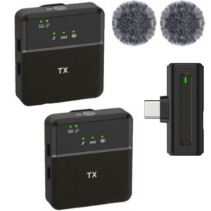 2 Micrófonos Inalámbricos Solaperos Para Celular Tipo-C / Con Filtro / SX8