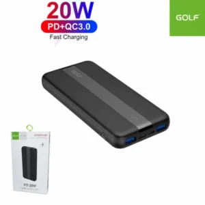 Power Bank GOLF 10000 MAH Doble USB (5V/3A + 5V/2.1A) Con Puerto Tipo-C PD 20W / G92PD