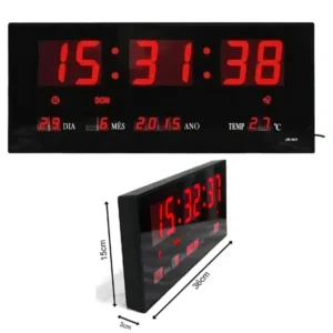 Reloj De Pared Digital 36cm Hora / Fecha / Mes / Año / Temperatura
