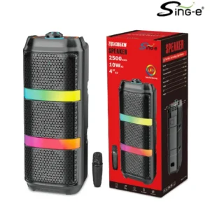 Parlante 4″x3 Bluetooth Con Micrófono / Radio FM / MicroSD / USB / AUX 3.5mm / 20W / 2500mah / Sing-e ZQS-4305XW