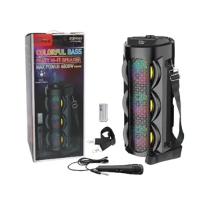 Parlante 4″x3 Bluetooth Con Micrófono Y Control / Radio FM / MicroSD / USB / AUX 3.5mm / 15W / 4800W P.M.P.O / 1800mah / Sing-e ZQS-4303