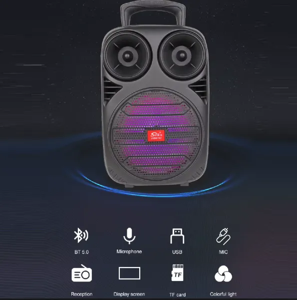 Parlante 6.5″ Bluetooth Con Micrófono / Radio FM / MicroSD / USB / 10W / 1800mah / Sing-e ZQS-6162