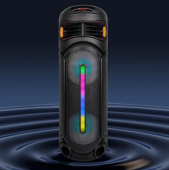 Parlante 8″x2 Bluetooth Con Micrófono Y Control / Radio FM / MicroSD / USB / AUX 3.5mm / 20Wx2 / 4500mah / Sing-e ZQS-8267