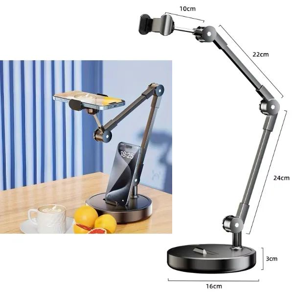 Soporte Brazo Giratorio 360° Con Base Para Celular