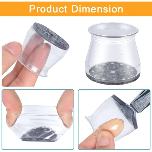 16 Fundas De Silicona Con Fieltro Para Patas De Muebles