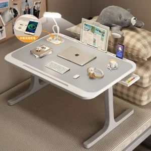 Mesa Plegable Multiuso Con Luz Led / Cajón / Carga QI / USB