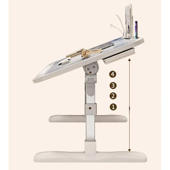 Mesa Plegable Multiuso Con Luz Led / Cajón / Carga QI / USB