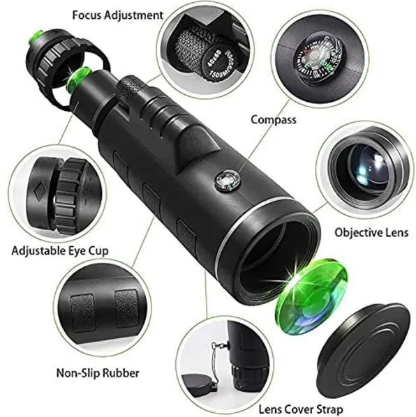 Telescopio Monocular 40×60 / Con Trípode Y Soporte Para Celular