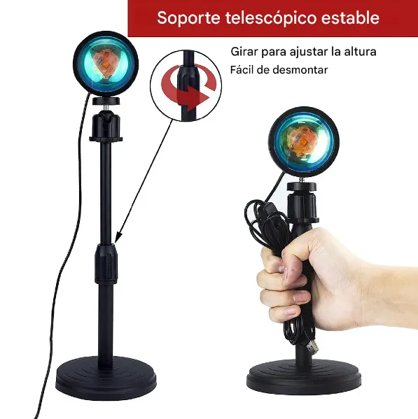 Lampara Para Mesa / Escritorio / Led Sunset Proyector Atardecer / USB/ Con Soporte Extensible