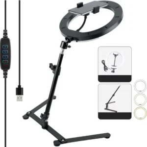 Aro de luz 26cm + Trípode Con Base / 90°