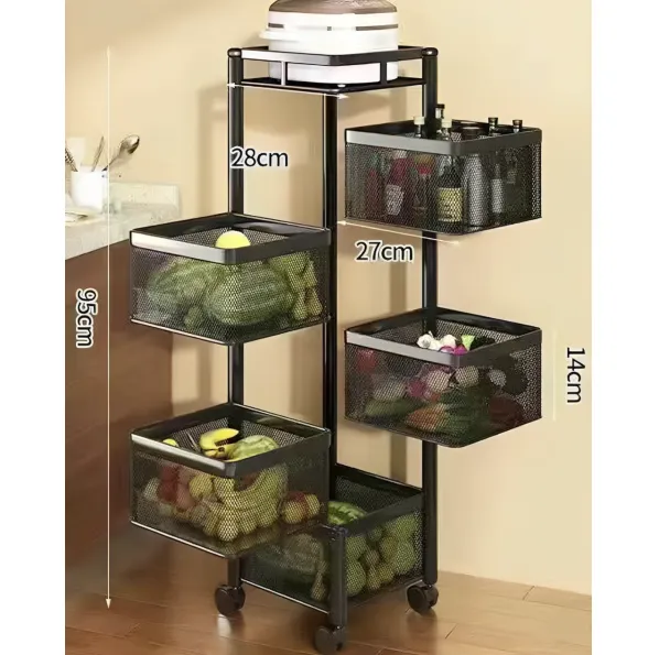 Carro Organizador 5 Estantes Con Ruedas / Metálico