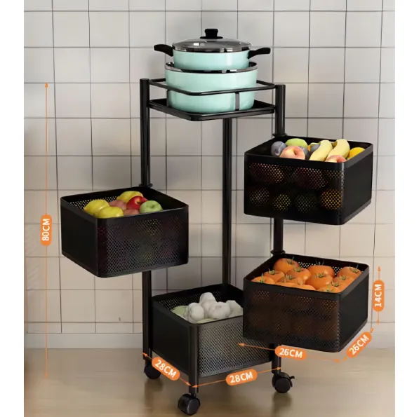 Carro Organizador 4 Estantes Con Ruedas / Metálico