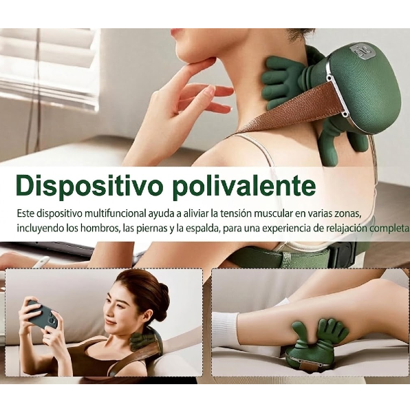 Masajeador Inalámbrico Recargable 3D Para Cuello / Hombros / Espalda