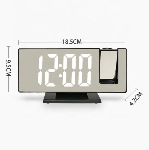 Reloj Despertador De Proyección LED Digital De Hora Ajustable A 180°