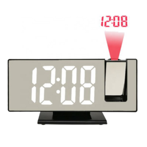 Reloj Despertador De Proyección LED Digital De Hora Ajustable A 180°