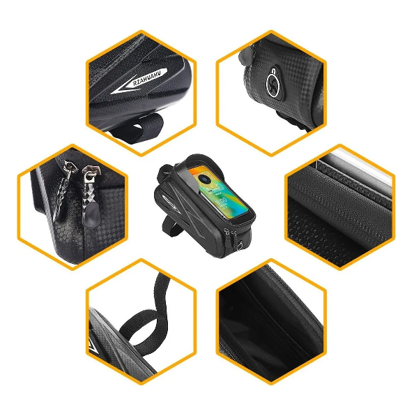 Bolso Para Cuadro De Bicicleta Con Estuche Para Celular Impermeable RZAHUAHU