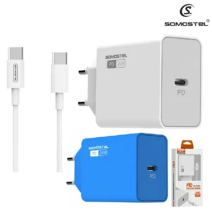 Cargador De Pared Somostel PD 20W + Cable Tipo-C A Tipo-C (A78)