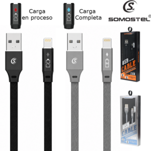 Cable USB A Lightning (Para iPhone) Somostel 1mt SMS-BW04