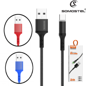 Cable USB A Tipo-C Somostel 1mt / 2.4A / SMS-BW09