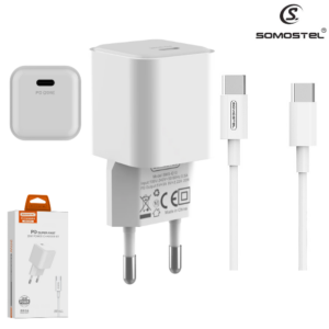 Cargador De Pared Somostel PD 20W + Cable Tipo-C A Tipo-C (Q10)