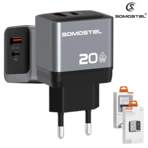 Cargador De Pared Somostel PD 20W + Puerto USB QC3.0 (Q95)