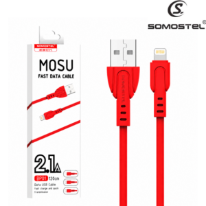 Cable USB A Lightning (Para iPhone) Somostel 1.2mt / 2.1A / SMS-BP01