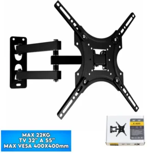 Soporte Para TV De 32″ A 55″ / MAX 22KG / MAX VESA 400X400MM / Brazo Articulado / 1.5mm Grosor / X-400