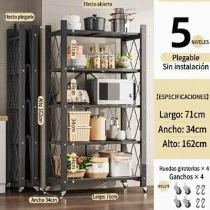 Estantería Plegable Metálica 5 Estantes