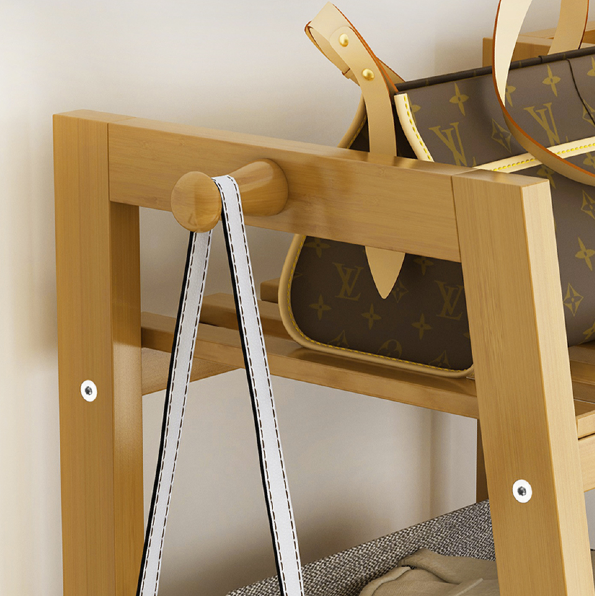 Perchero De Madera Para Ropa Con Estantes