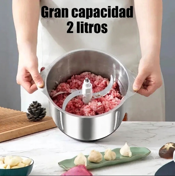 Picadora Eléctrica 2L Acero Inoxidable