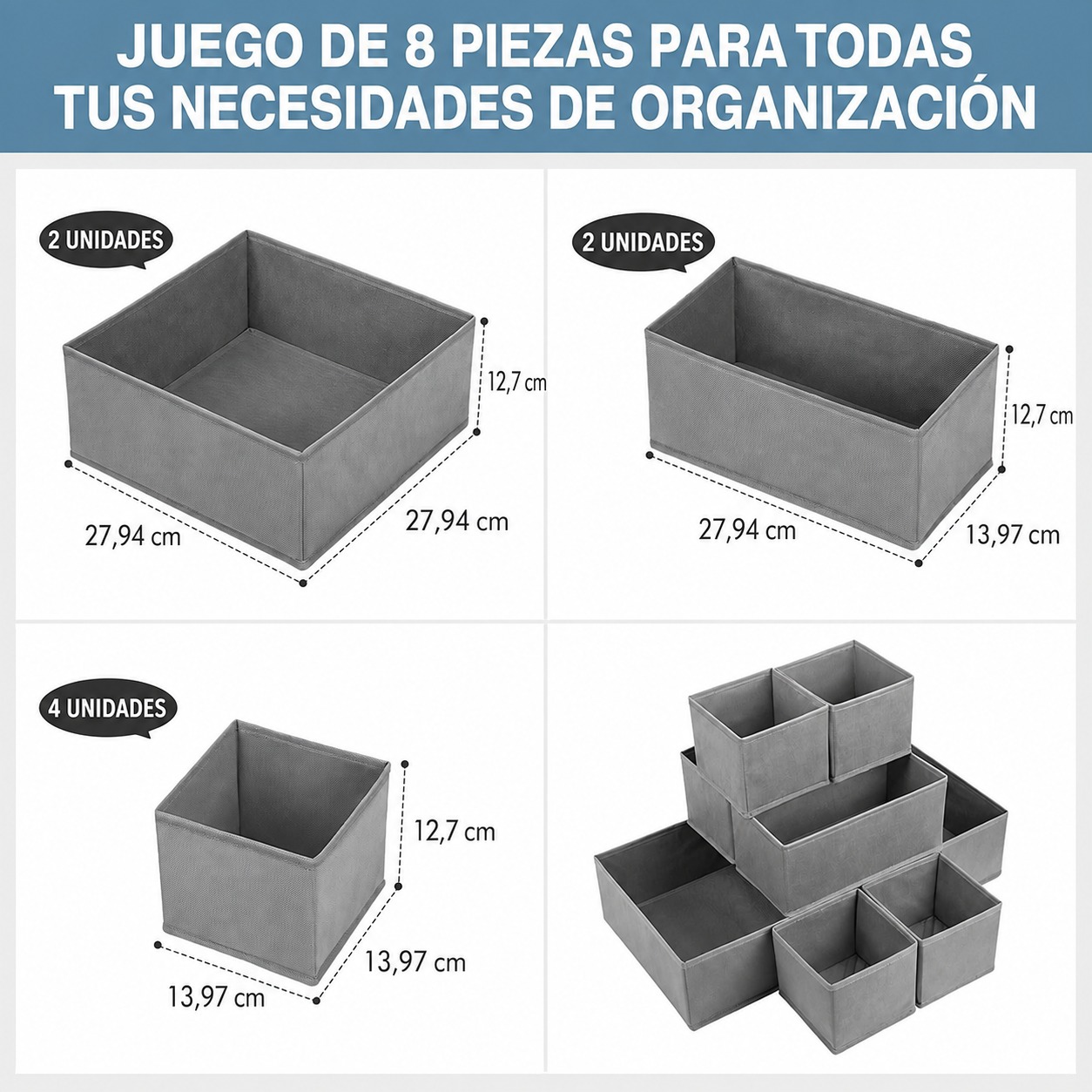 Set 8 Organizadores Para Ropa Interior
