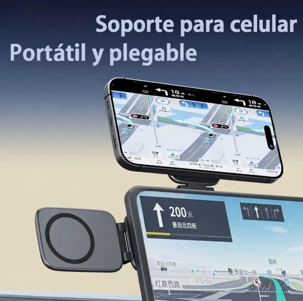 Soporte De Celular Para Auto Doble Imán Flexible / Magnético En Ambos Paneles