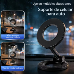 Soporte De Celular Para Auto Doble Imán Plegable / Magnético En Ambos Lados