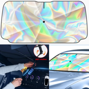 Parasol Para Auto Portátil Forma De Paraguas Con Estuche / Mango Flexible Apto Autos Con Pantallas