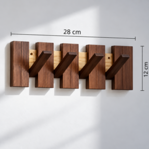 Perchero De Madera Con 4 Ganchos Rebatibles