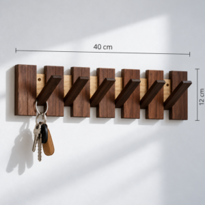 Perchero De Madera Con 6 Ganchos Rebatibles