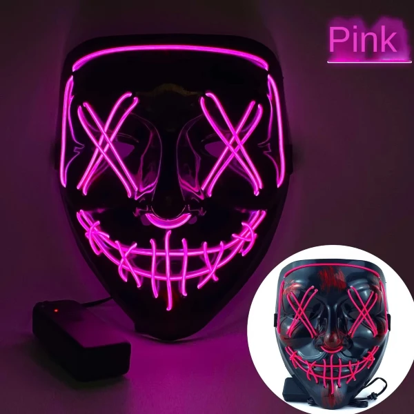Mascara Con Luces Led Purga Halloween A Pilas / VER DISEÑOS EN SIGUIENTES FOTOS