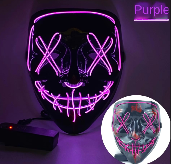 Mascara Con Luces Led Purga Halloween A Pilas / VER DISEÑOS EN SIGUIENTES FOTOS